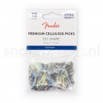 Fender 351 Shape Premium Celluloid Plectrums Extra Heavy 12-Pack - Abalone 1980351657