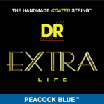 DR Strings PBE9 Peacock Blue Extra Life Gitaarsnaren (9-42) Coated - Aanbieding