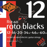 Rotosound R12-60 Blacks Gitaarsnaren voor Elektrische Gitaar (12-60)