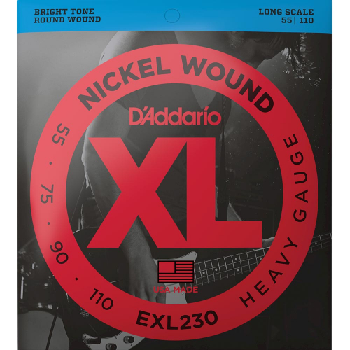 D'Addario EXL230 Nickel Wound Bassnaren (55-110) Heavy