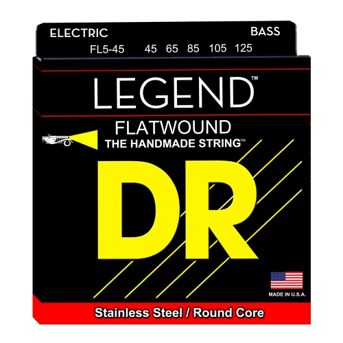 DR Strings FL5-45 Legend Flatwound Bassnaren 5-Snarig (45-125)