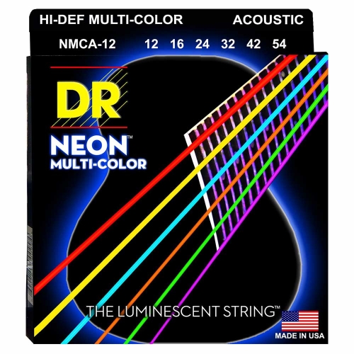 DR Strings MCA12 Neon Multicolor Akoestische Snaren (12-54), K3 Coating