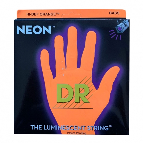 DR Strings NOB5-45 Neon Orange Bassnaren 5-Snarig Coated (45-125)