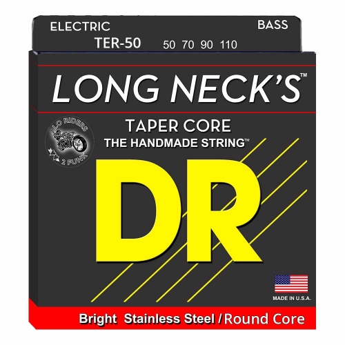 DR Strings TER50 Long Necks Tapered Bassnaren Round Core (50-110) 