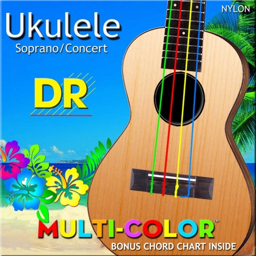 DR Strings UMCSC Multicolor Sopraan/Concert Ukulele Snaren (Nylon)