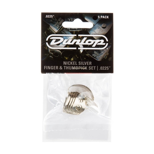 Dunlop 33P0225 Duim/Vingerplectrum Zilver .0225" (0.57mm) 5-Pack