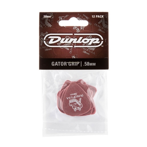 Dunlop 417P58 Gator Grip Plectrum 0.58mm 12-Pack