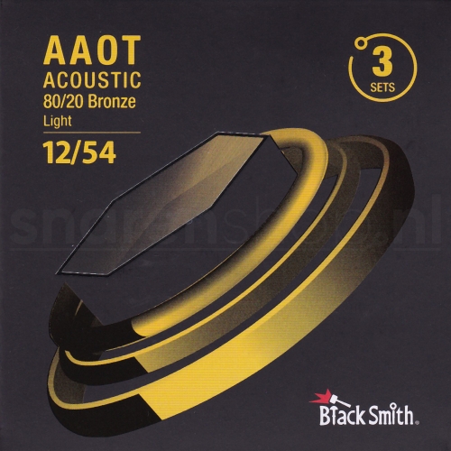 BlackSmith AABR-1254-3P Snaren met Coating voor Akoestische Gitaar (12-54) Light 3-Pack