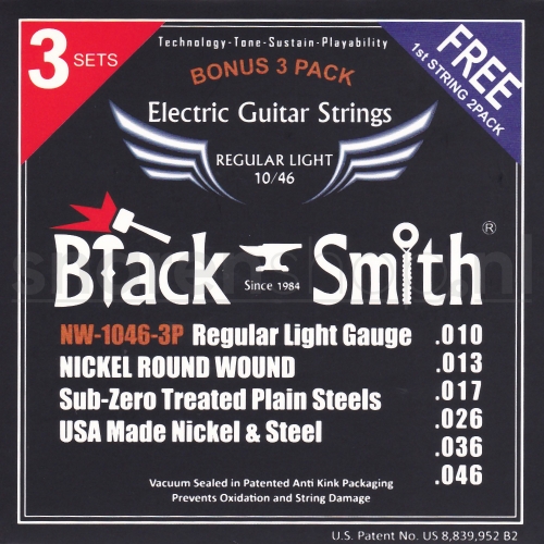 Blacksmith NW1046 3-Pack gitaarsnaren, nickelwound, elektrisch