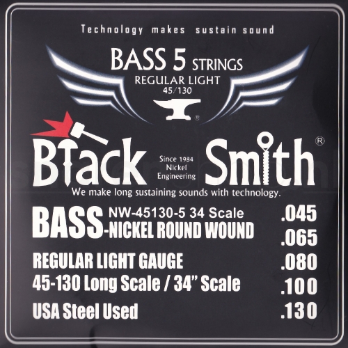 BlackSmith NW45130 Nickel Round Wound Bassnaren (45-130)