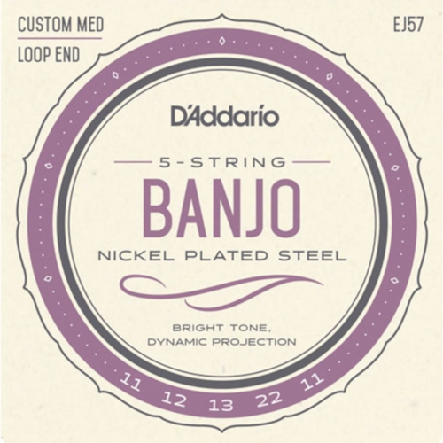 D'Addario EJ57 Nickel Plated Steel Banjosnaren 5-Snarig (11-22)
