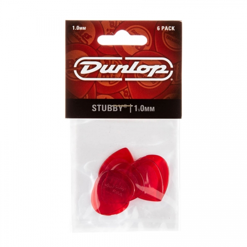 Dunlop 474P100 Stubby Jazz 1.0 Plectrum 6-Pack 