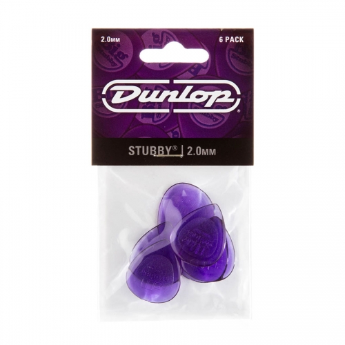 Dunlop 474P200 Stubby Jazz 2.0mm Plectrum 6-Pack