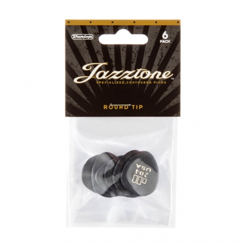 Dunlop 477P204 Jazztone Ronde Punt Plectrum 6-Pack
