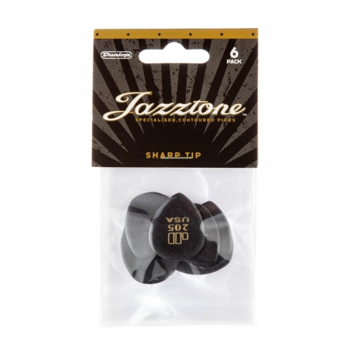 Dunlop 477P205 Jazztone Scherpe Punt Plectrum 6-Pack