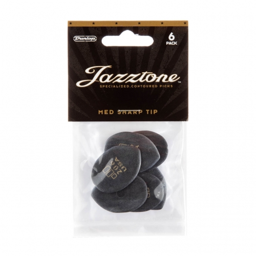 Dunlop 477P206 Jazztone Medium Punt Plectrum 6-Pack