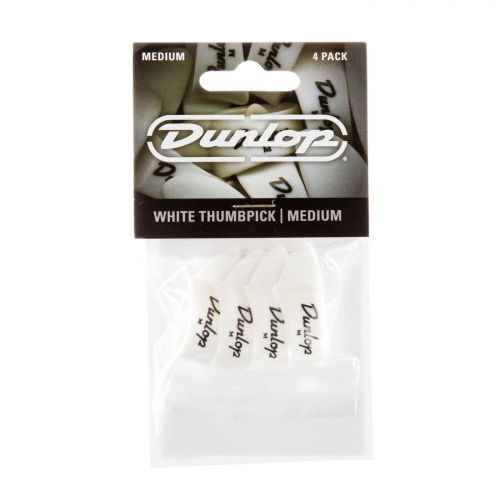 Dunlop 9002 medium witte duimplectrum 4-pack