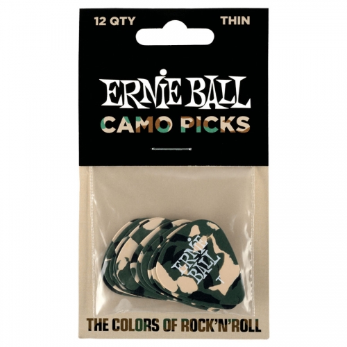 Ernie Ball 9221 Camouflage Plectrum Thin - 12-Pack