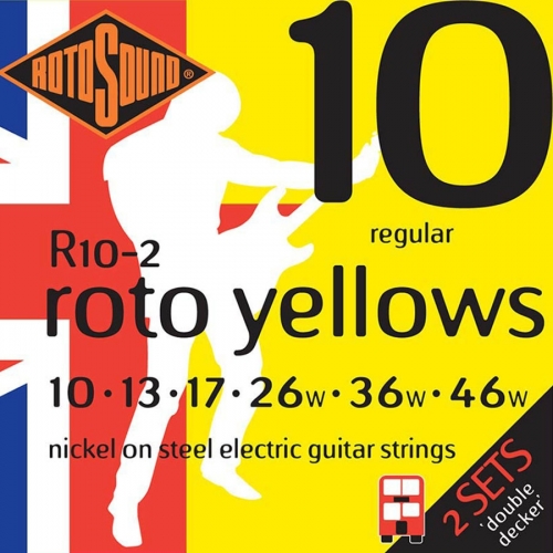 Rotosound R10-2 Roto Yellows Snarenset voor Elektrische Gitaar (10-46) 2-Pack