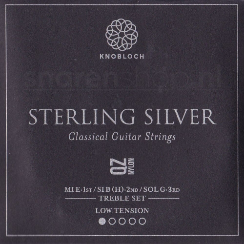 Knobloch 200SQZ Sterling Silver QZ Nylon Treble Set - Lage Spanning (3 Snaren)