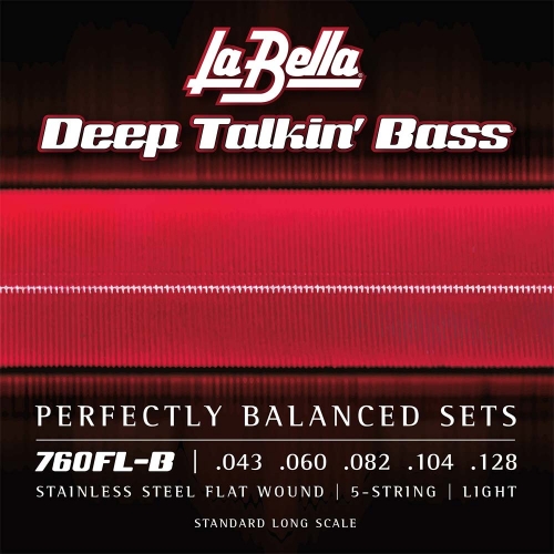 La Bella 760FLB Stainless Steel Flatwound Bassnaren 5-Snarig (43-128)