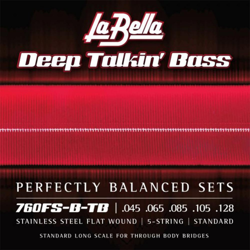 La Bella 760FS-BTB Through Body Flatwound Bassnaren 5-Snarig (45-128)