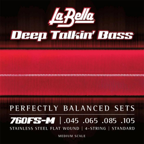 La Bella 760FS-M Flatwound Bassnaren Medium Scale (45-105)