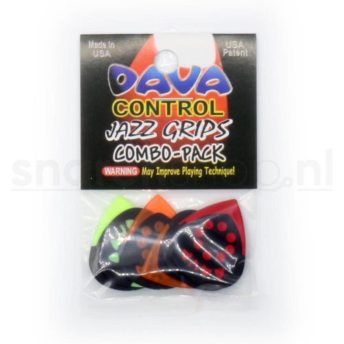 Dava Control Jazz Grips Combo Plectrum 6-Pack