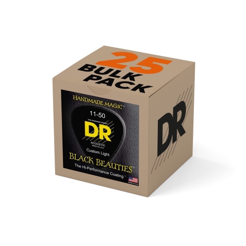 DR Strings BKA11 Black Beauties Akoestische Gitaarsnaren Bulk 25-Pack