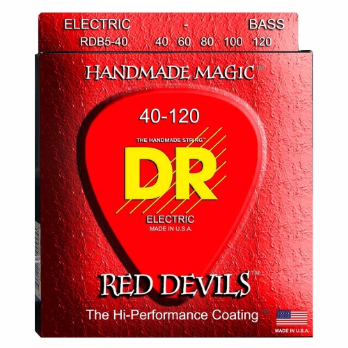 DR Strings RDB5-40 Red Devils Bassnaren Coated 5-Snarig (40-120)
