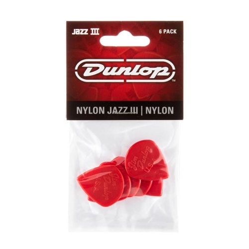 Dunlop 47P3N Jazz III Plectrum Rood 6-Pack