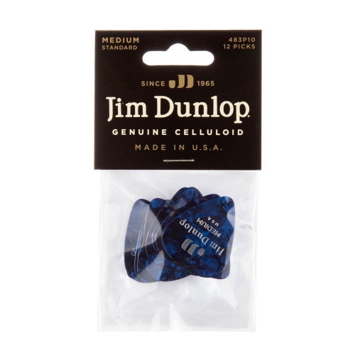 Dunlop 483P10MD Celluloid Blauw Plectrum Medium 12-Pack
