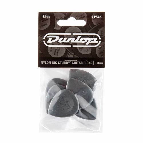 Dunlop 445P30 Nylon Big Stubby Plectrum 3.0mm 6-Pack