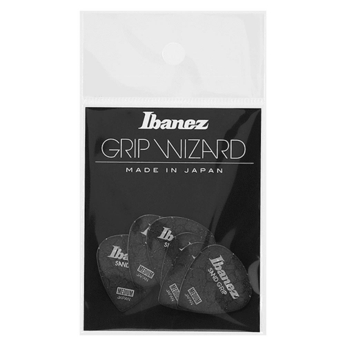 Ibanez PPA16MCG-BK Grip Wizard Sand Grip Crack 1.0mm Plectrum 6-Pack - Zwart