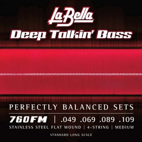 La Bella 760FM Stainless Steel Flatwound Bassnaren (49-109)