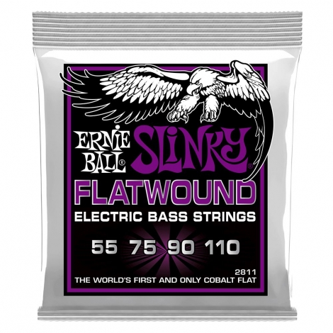 Ernie Ball 2811 Flatwound Cobalt Power Slinky Bassnaren (55-110)