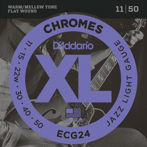 D'Addario ECG24 Flat Wound Chromes Snaren voor Elektrische Gitaar (11-50)