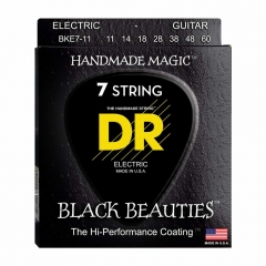 DR Strings BKE7-11 Black Beauties Coated Gitaarsnaren 7-Snarig (11-60) - Aanbieding