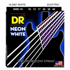 DR Strings NWE10 Neon White Elektrische Snaren (10-46), K3 Coating - Aanbieding