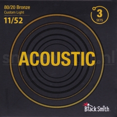 BlackSmith BR-1152-3P Snaren voor Akoestische Gitaar (11-52) 3-Pack (Incl. 2x Gratis .011 Snaar)
