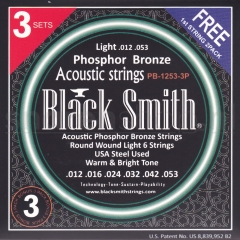 BlackSmith PB-1253-3P Snaren voor Akoestische Gitaar (12-54) 3-Pack (incl. 2x Gratis .012 Snaar)
