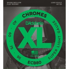 D'Addario ECB80 Bassnaren Flatwound Chromes Long Scale (40-95)