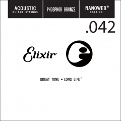 Elixir 14142 Nanoweb Phosphor Bronze Acoustic .042 Losse Snaar