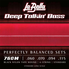 La Bella 760N Black Nylon Tape Wound Bassnaren (60-115)